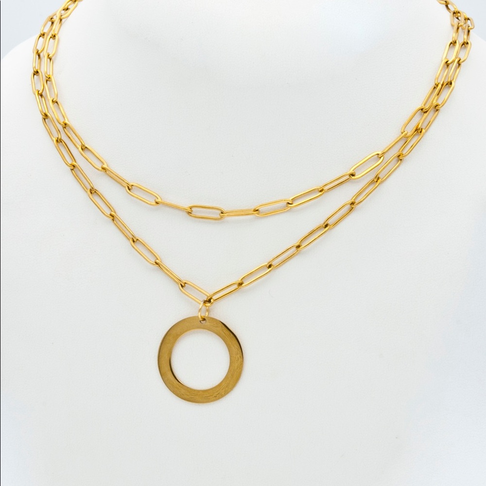 14K gold fill link layered chain